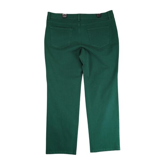 Talbots Signature Green Chino Pants Women's 12P Straight Leg 34x26 Ankle Preppy - Picture 2 of 10